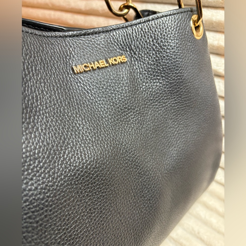 SOLD - SOLD   Michael Kors Black Shoulder Bag with Gold Accents - Picture 3 of 9